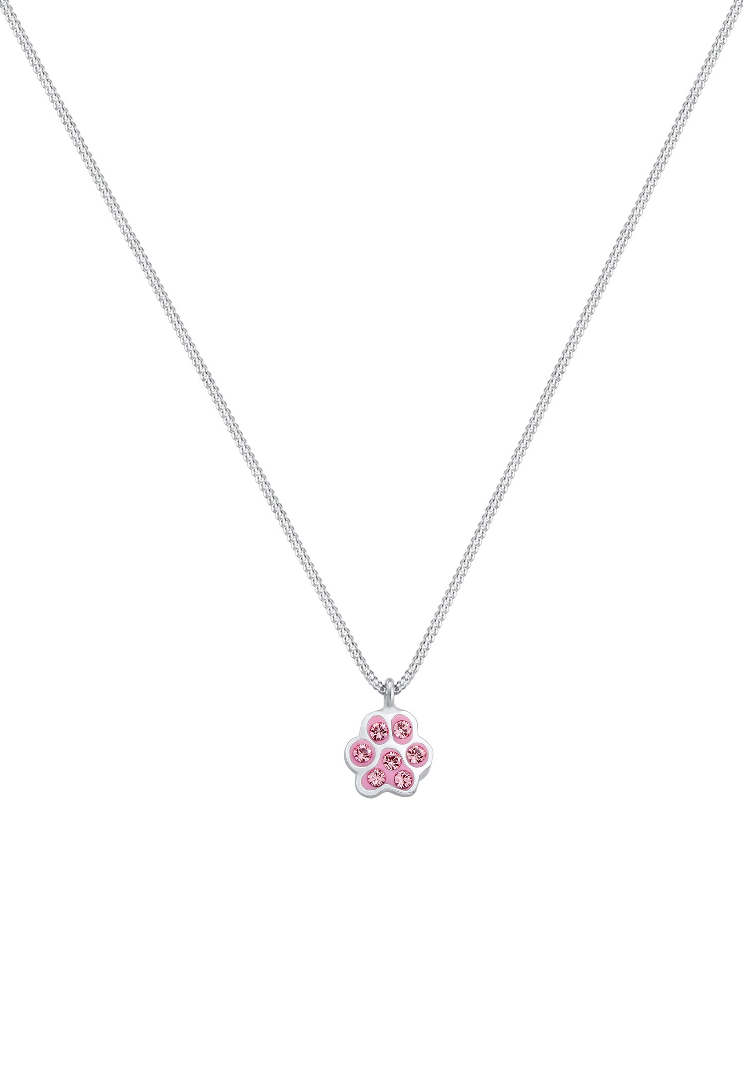 Elli Paw Animal Pink ogrlica za djecu - (925/100) srebro s kristalima