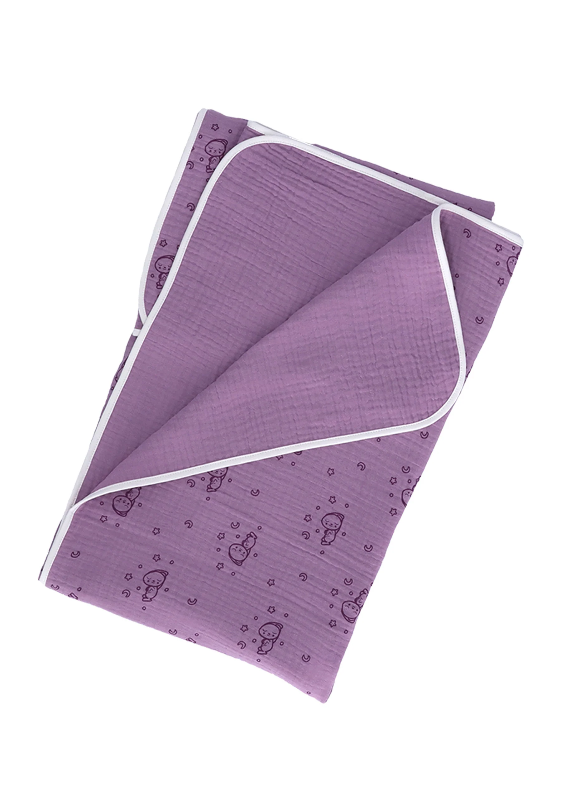Babydecke, Musselin allover Motiv Schlummerhase