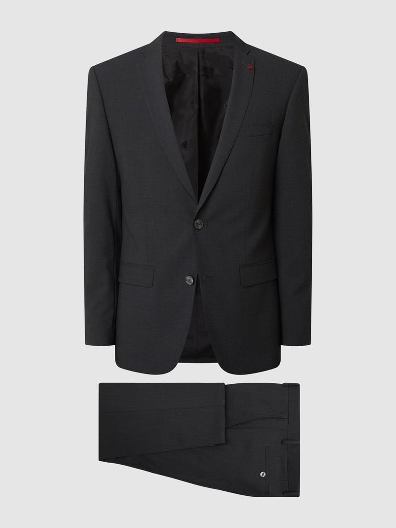 Slim Fit Anzug mit 2-Knopf-Sakko in anthrazit