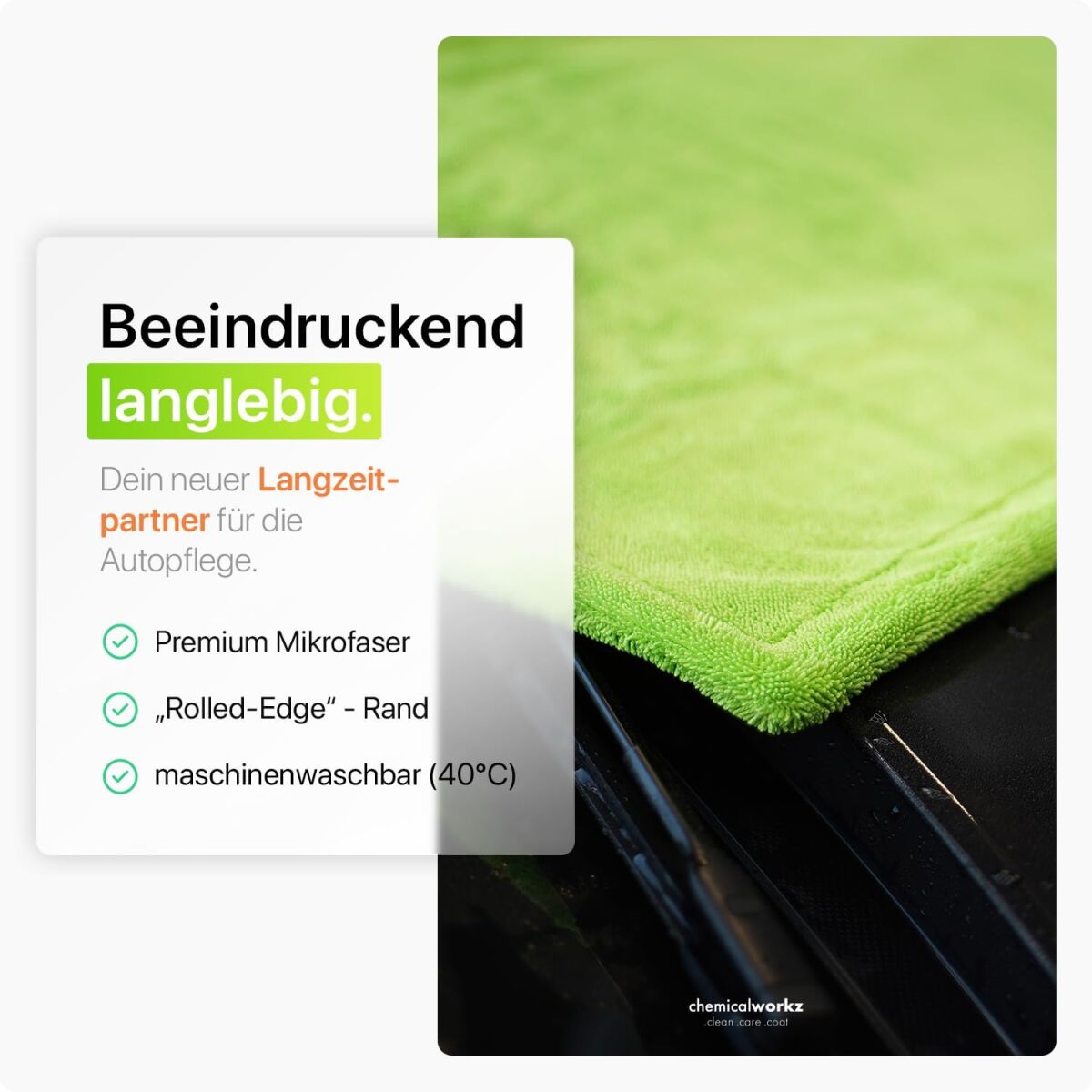 chemicalworkz Shark Twisted Loop Towel 1400GSM Grün Trockentuch 80x50cm