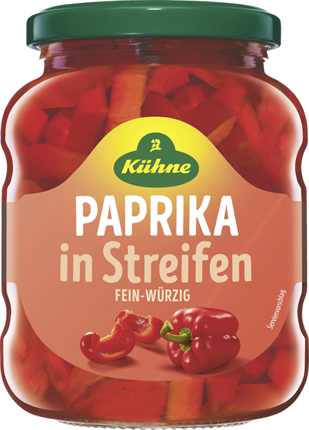 Kühne Paprika in Streifen