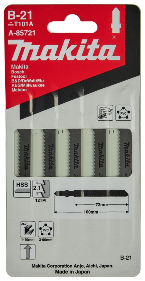 Akcesoria Makita A-85721 Brzeszczot do wyrzynarki B21 5 sztuk