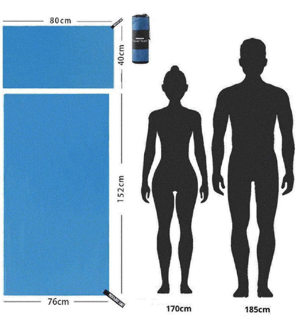 TOPMELON Handtuch Set Schnelltrocknend Mikrofaser-Sporthandtuch-Set 2Größen