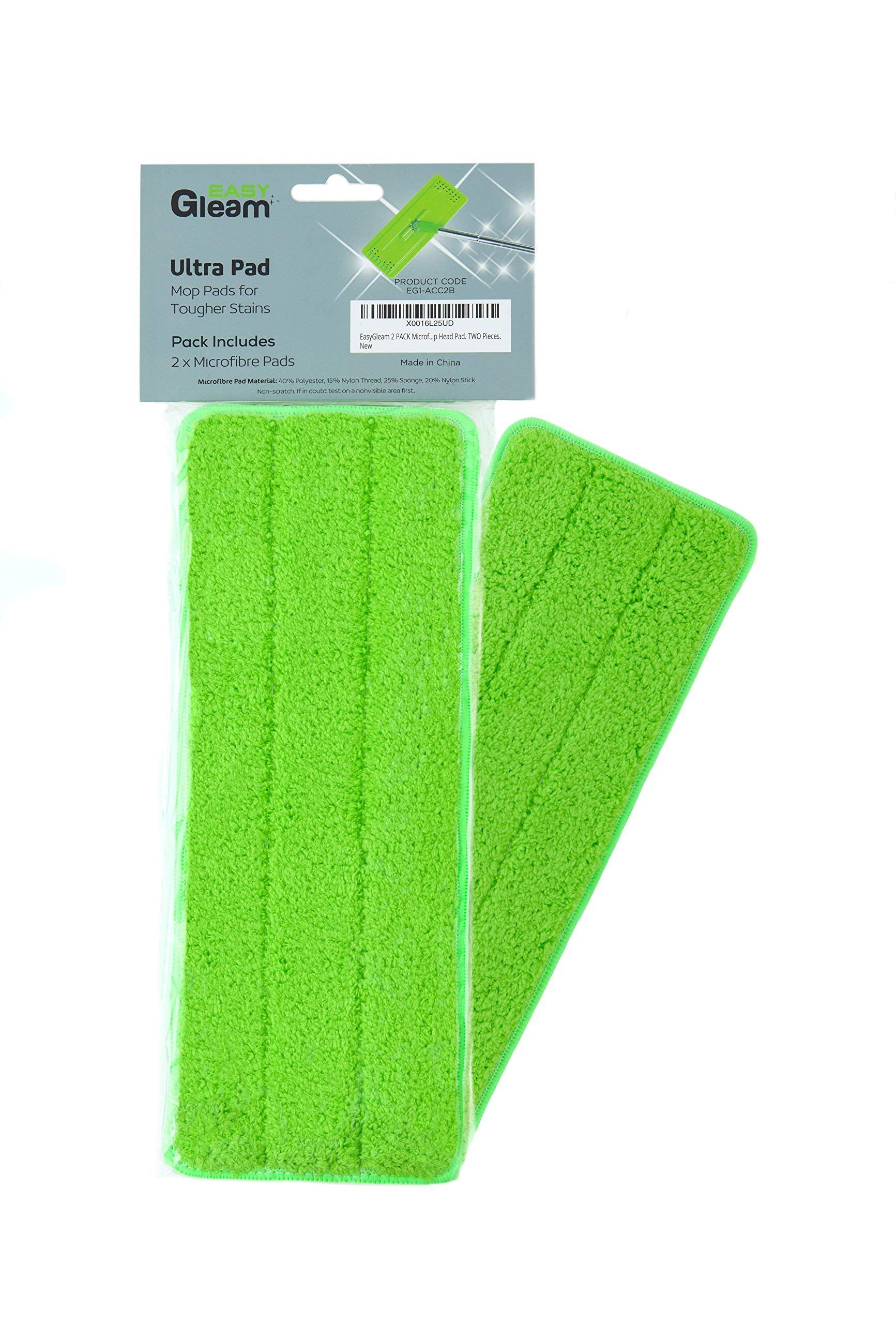 Easy Gleam Wischmopp Bodenwischer Ersatzpad Für Wischmop Mit Putzeimer Geeignet, Erastzpads für Wischmop, Grn 2X