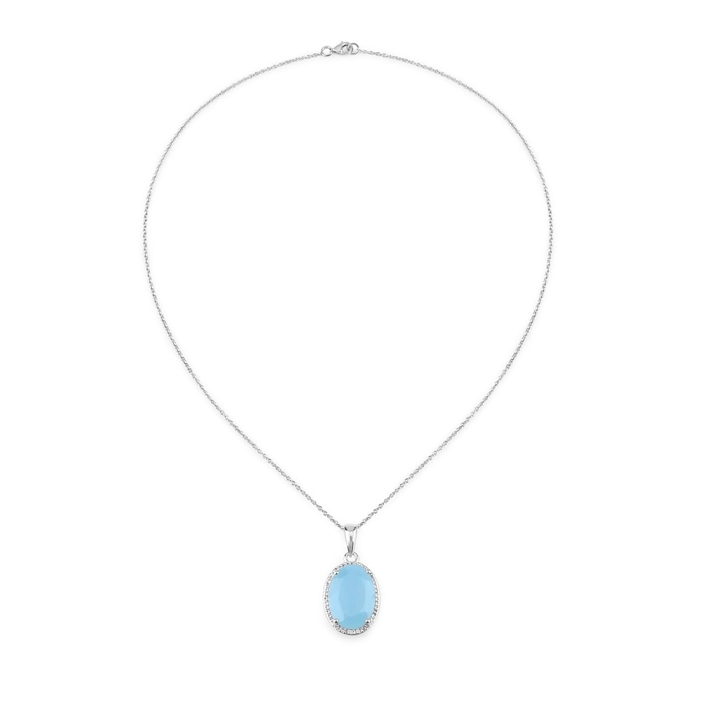 Rafaela Donata Chaîne Argent sterling Calcédoine (teinture) en Argent Bijoux