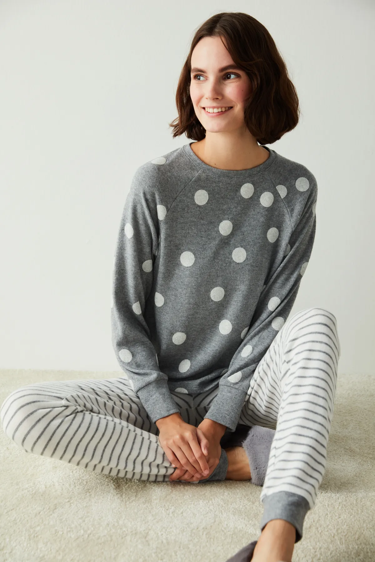 Penti  Pyjamaoberteil - Grau - Print