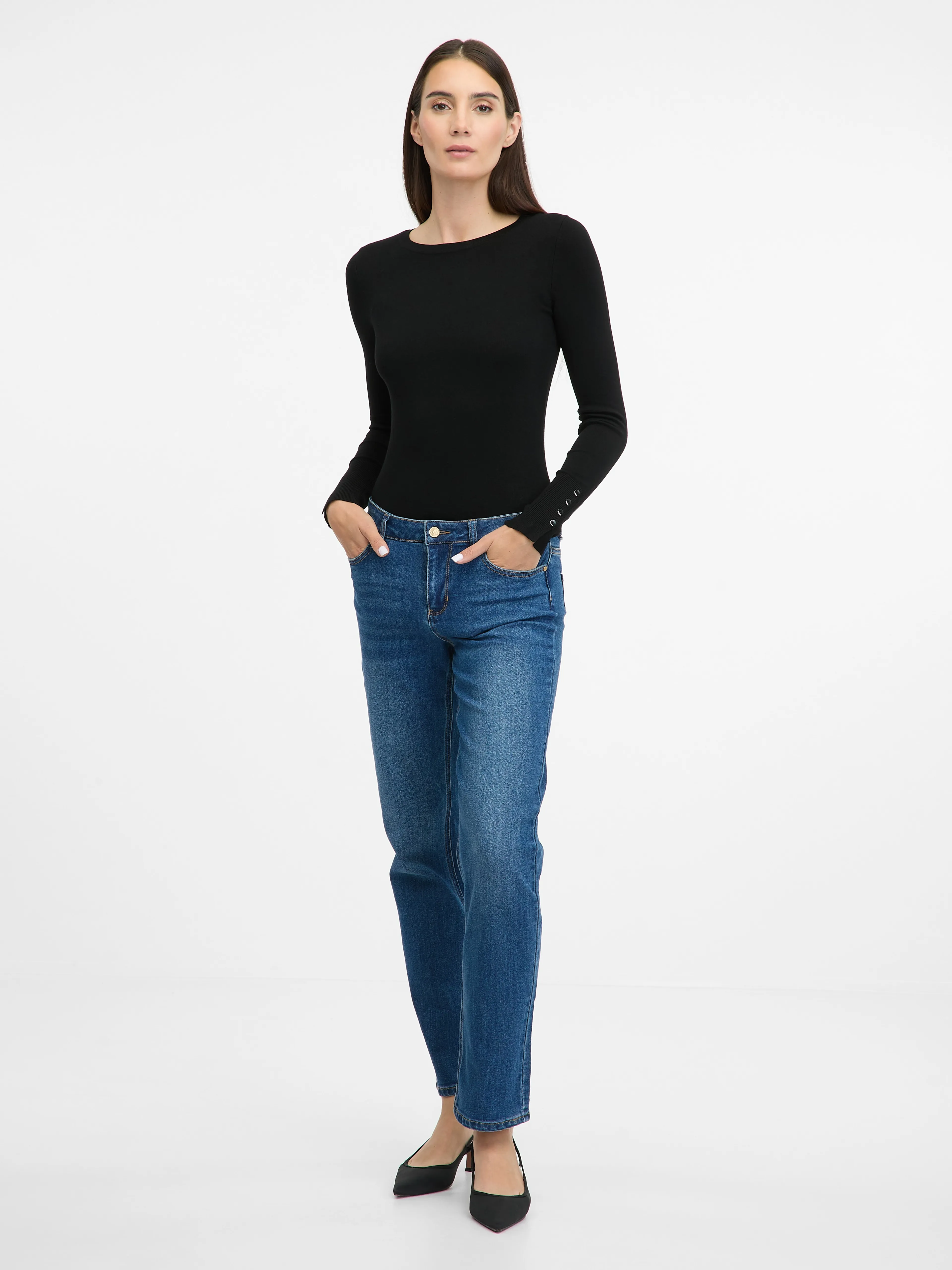Schwarzer leichter Damen-Pullover ORSAY