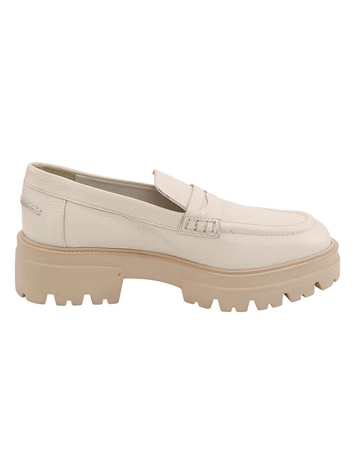 Heine Leder-Mokassins in Creme günstig kaufen