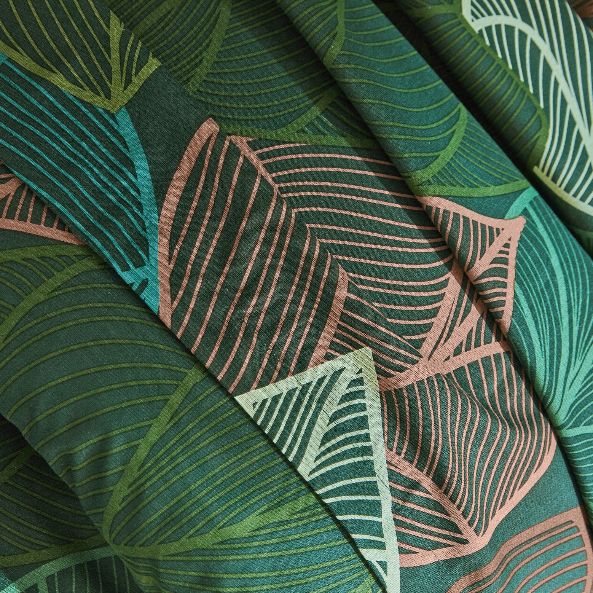 Linge de lit Elsa en polycoton à motifs feuilles