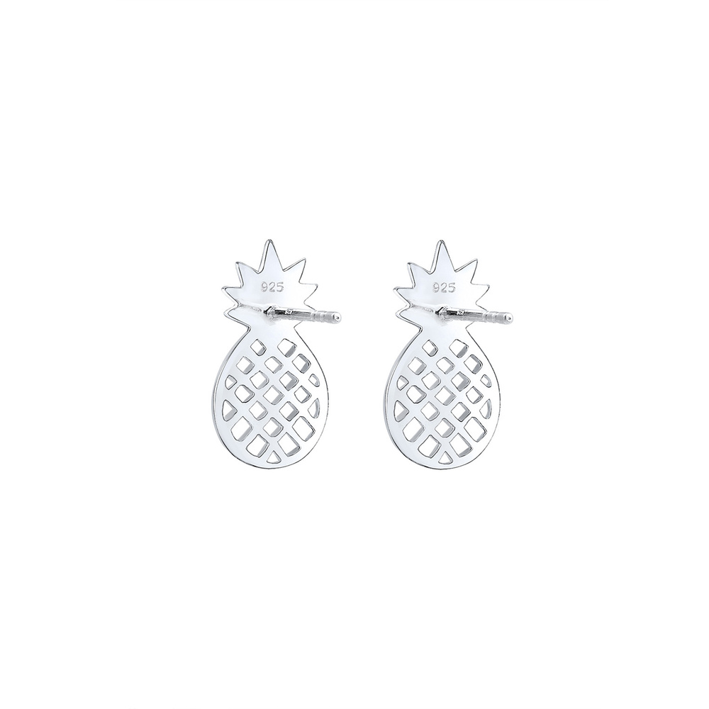 Elli Elli Boucles d'Oreilles Femme Pendentif Ananas Ludique en Argent Sterling 925 Boucles d'oreilles