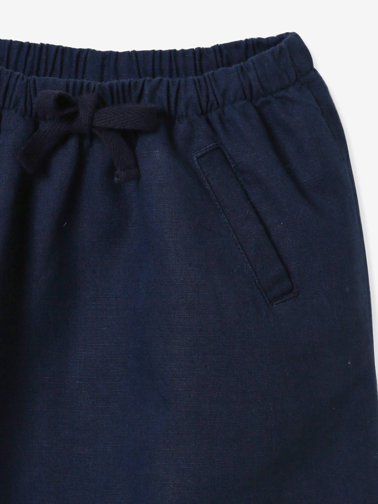 Sarouel bébé en lin et coton CYRILLUS beige