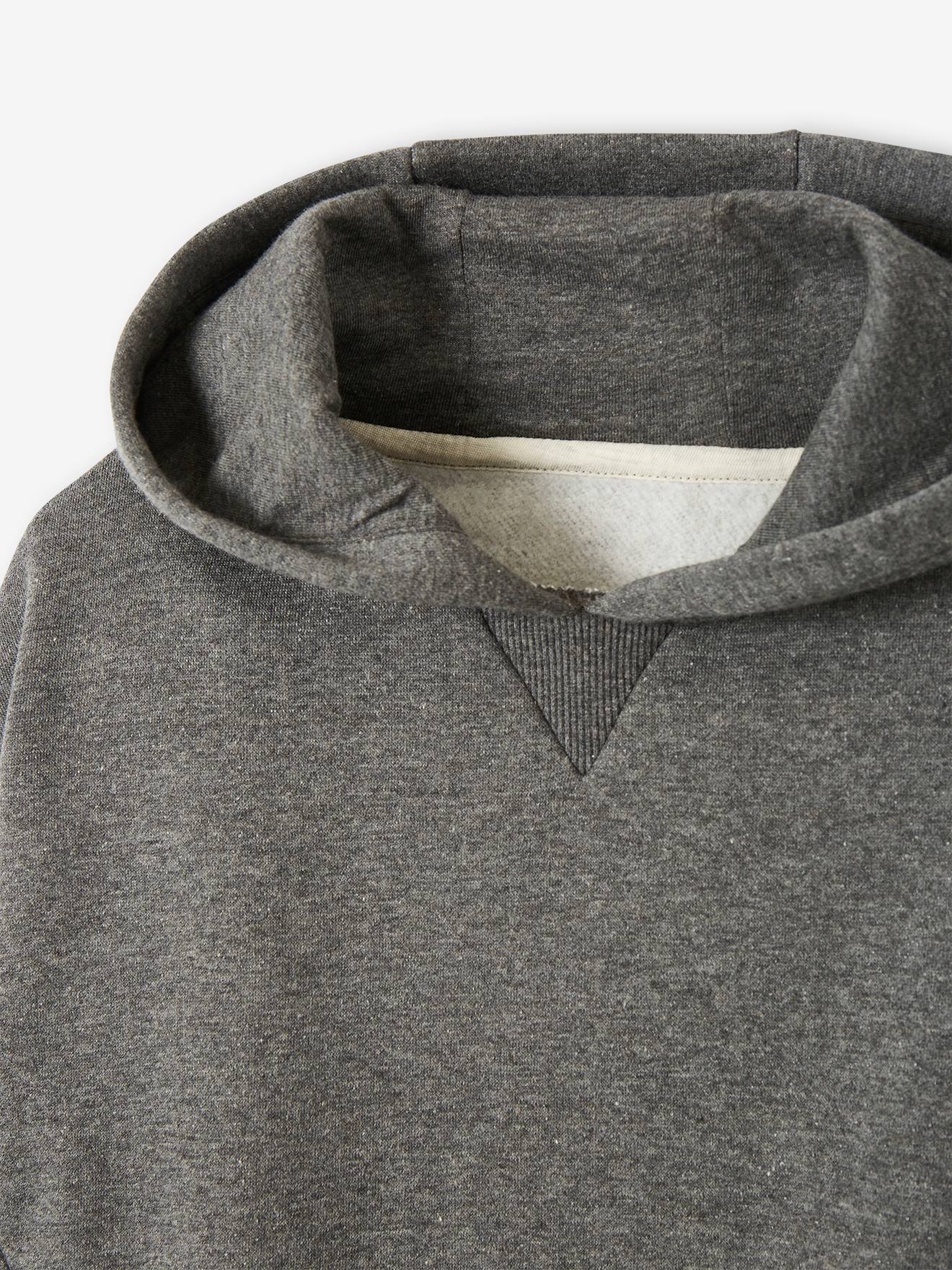 Sweat à capuche sport garçon personnalisable gris fonce