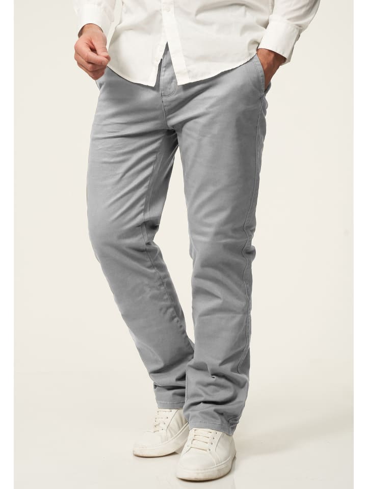 DAILY COTTON Chinohose - DCDAVIE Chino Hose Jeans Stoffhose Straight-Fit in Hellgrau günstig kaufen