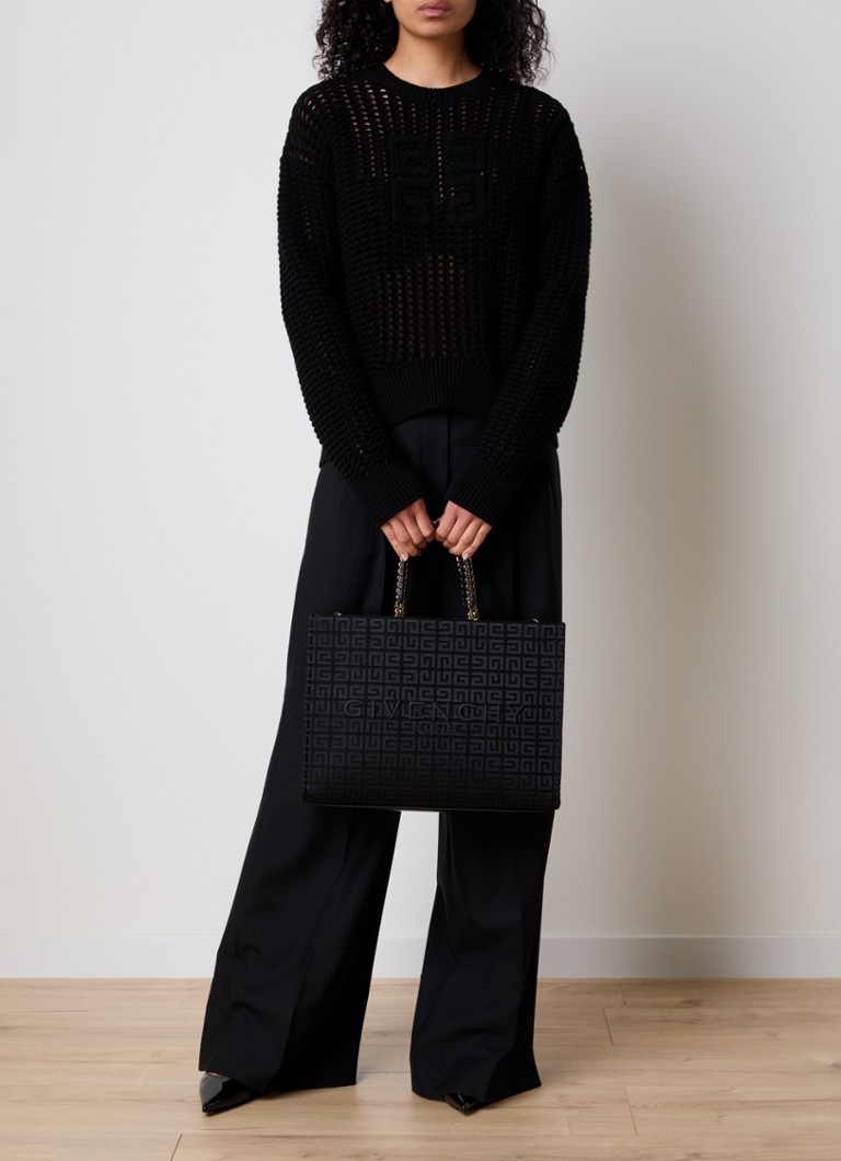 Maglione Givenchy in pregiato misto cashmere a maglia fine con logo lavorato a maglia.