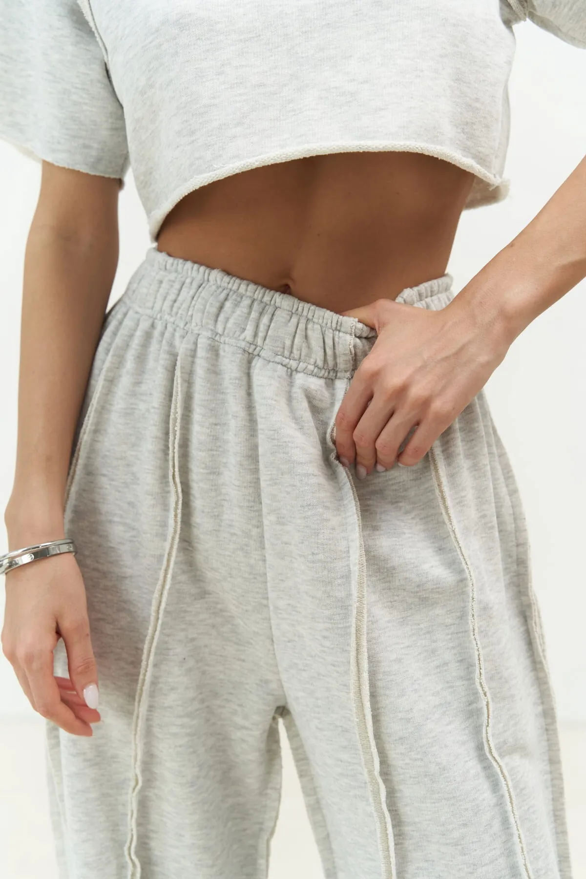 MAİ COLLECTİON  Marcio Karmelange Crop-Trainingsanzug-Set