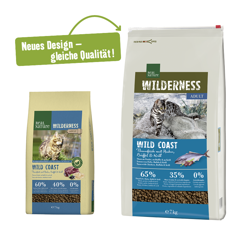 REAL NATURE Trockenfutter REAL NATURE WILDERNESS Wildcoast Adult Thunfisch mit Huhn, Büffel & Krill 7 kg