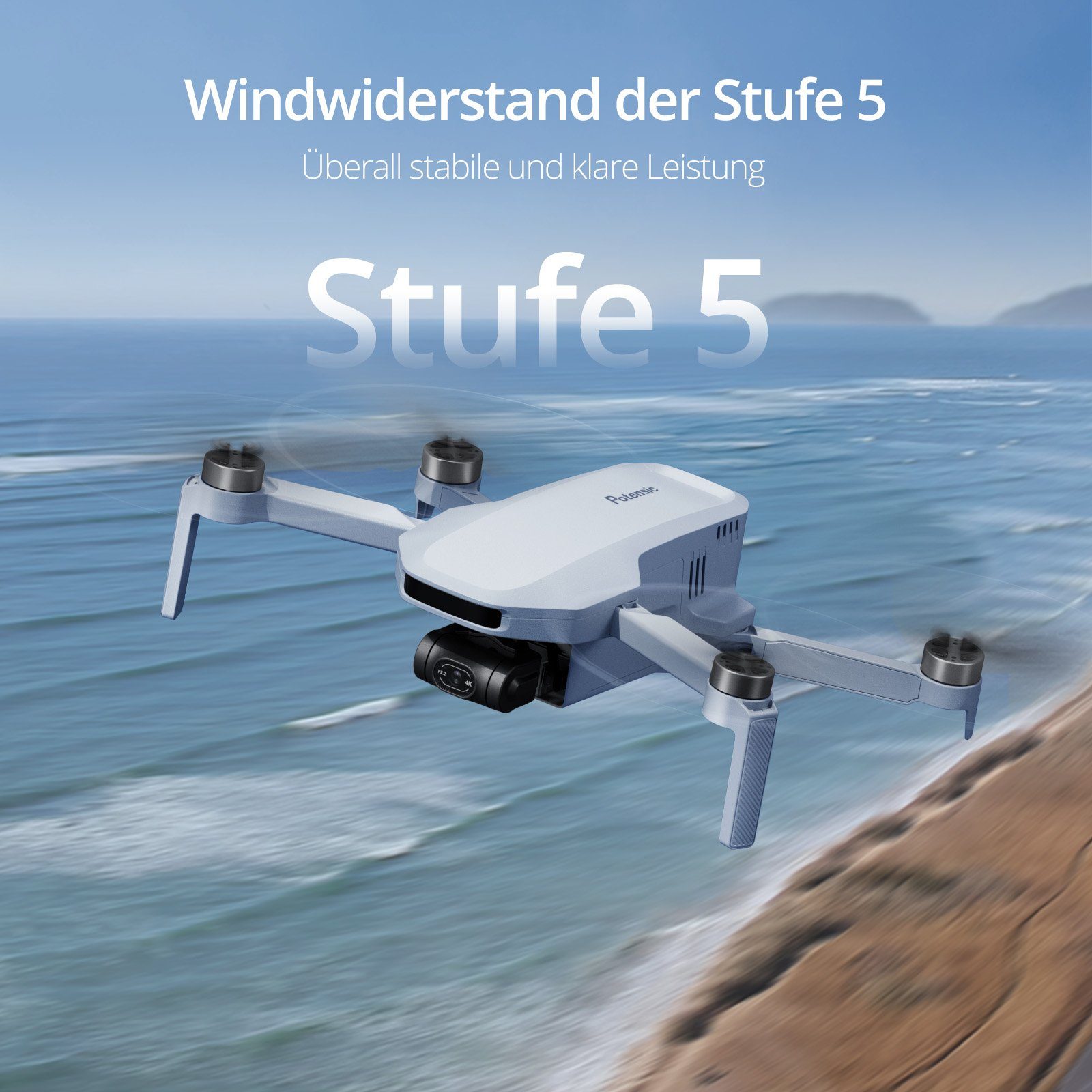 Potensic Atom Fliegen Sie mehr Kombi, 96 Min. Flugzeit, 3-Achsen-Gimbal Quadrocopter (4K, 6KM Übertragung PixSync 3.0, visuelle Verfolgung, QuickShots, RTH)