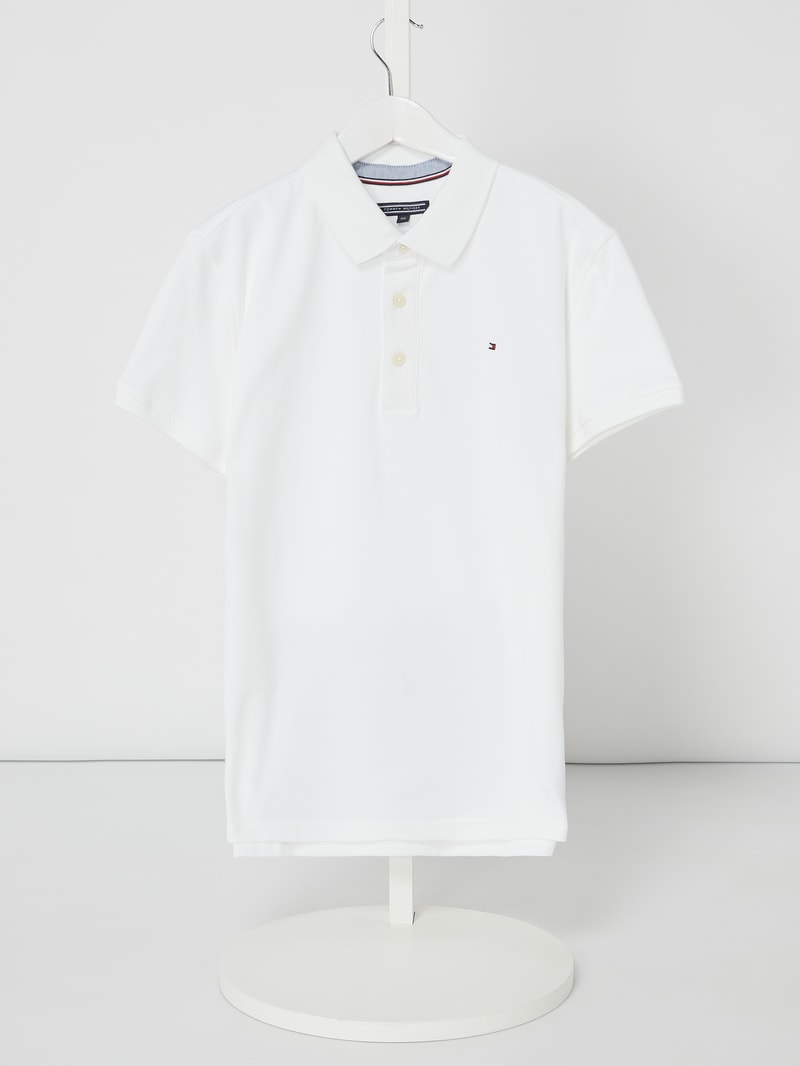 Poloshirt mit Logo-Stickerei in weiß
