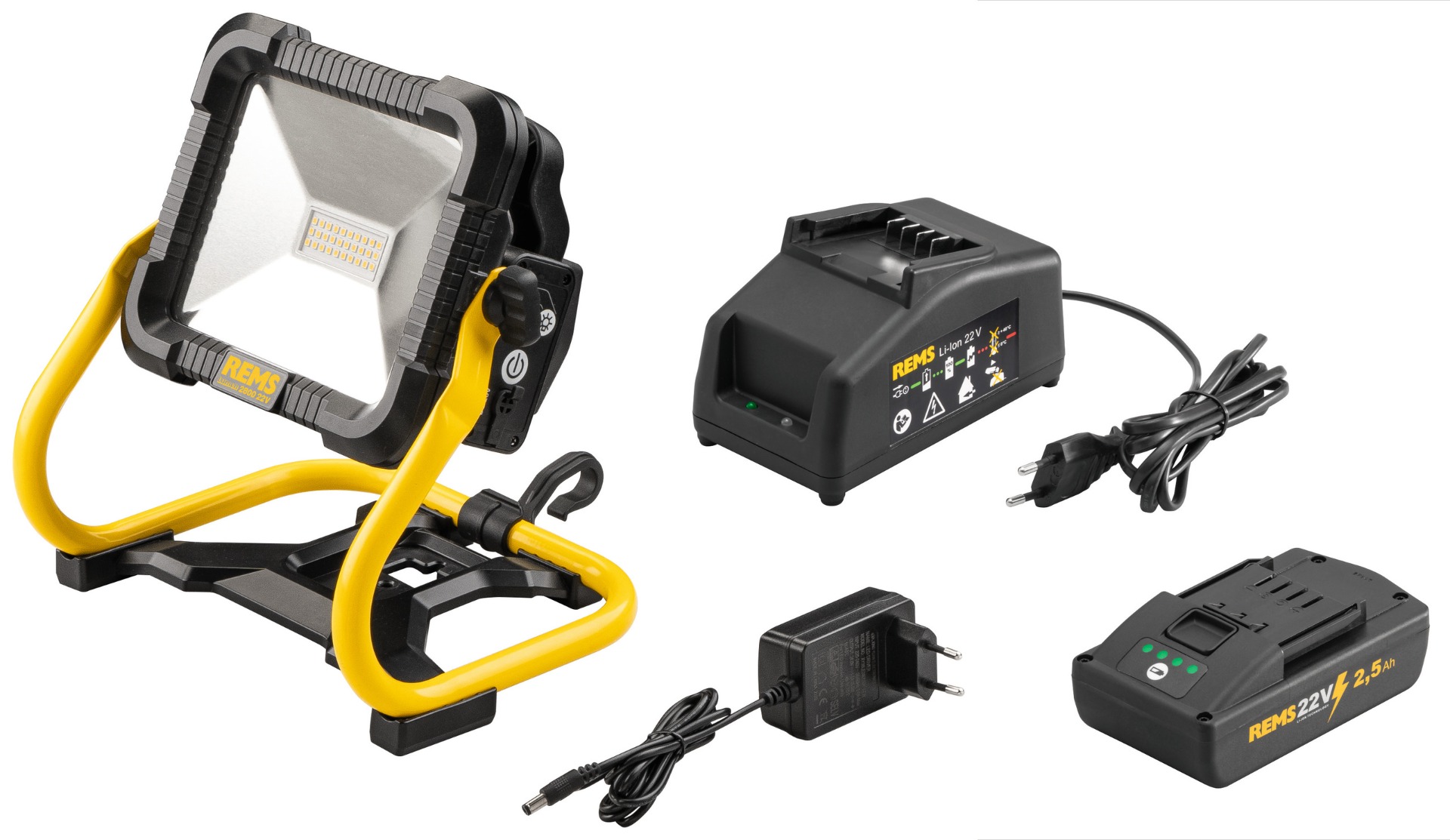 Rems 175211 R220 Lumen 2800 22 V-os akkus LED építőipari lámpa készlet