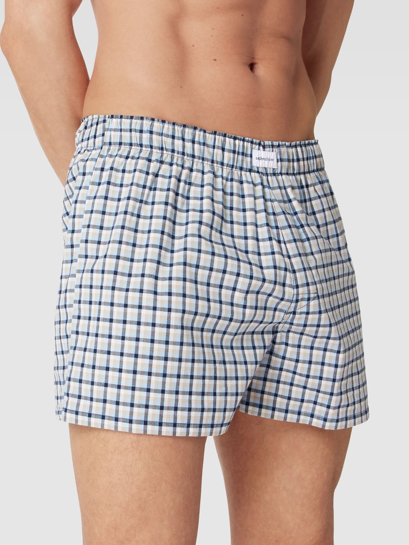 Boxershorts mit Label-Detail im 2er-Pack Modell 'Woven' in hellblau