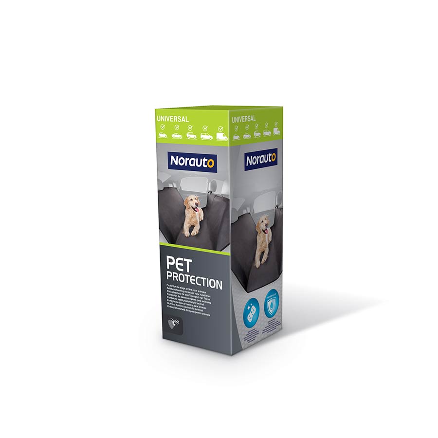 NORAUTO Univeral ANIMAL PROTECTION, Rücksitz-Schoner für Hunde und andere Haustiere, Farbe schwarz, 1 Stück - ATU