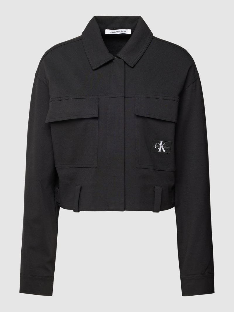 Jacke mit Label-Patch und Pattentaschen Modell 'MILANO' in black