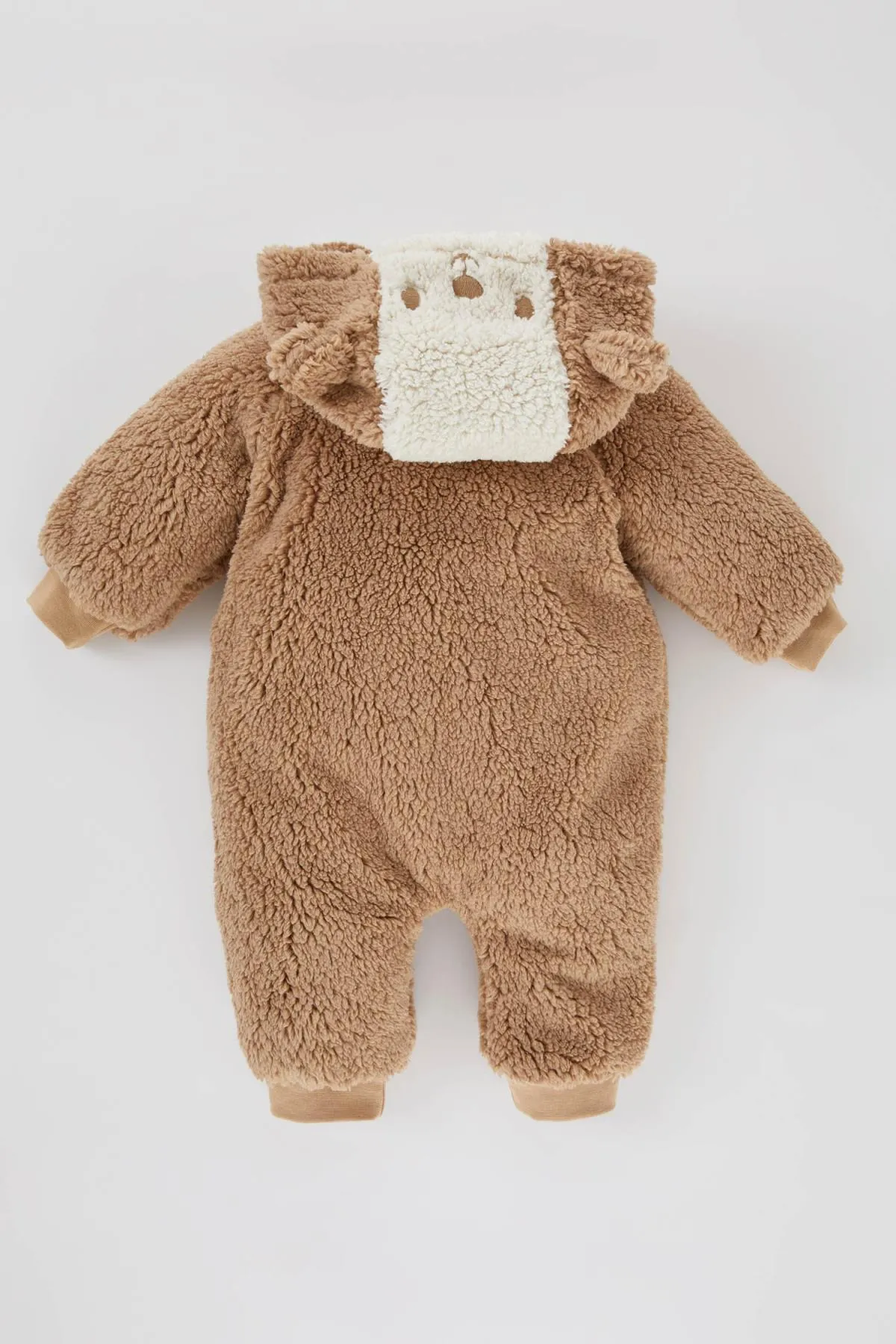 DeFacto  Plüsch-Winteroverall für Babys mit Kapuze und Reißverschluss