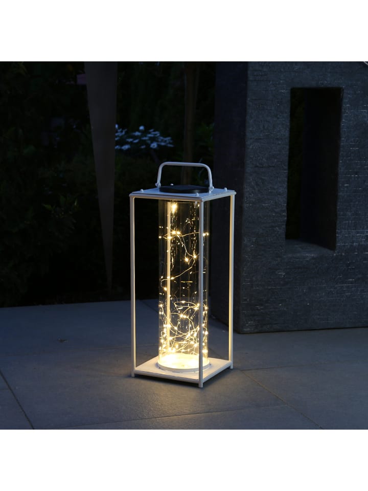 MARELIDA Solar Laterne mit Lichterkette in weiß - H: 49cm günstig kaufen onesize