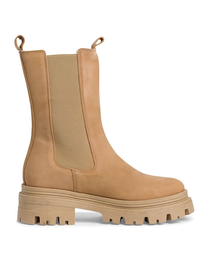 Tamaris Leder-Chelsea-Boots in Hellbraun günstig kaufen