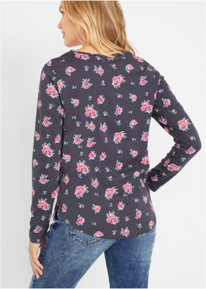 Bedrucktes Langarmshirt aus Baumwolle