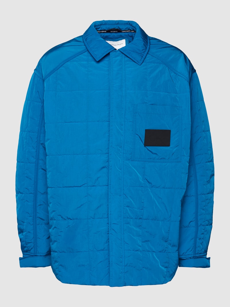 Jacke mit Label-Patch Modell 'QUILTED' in royalblau