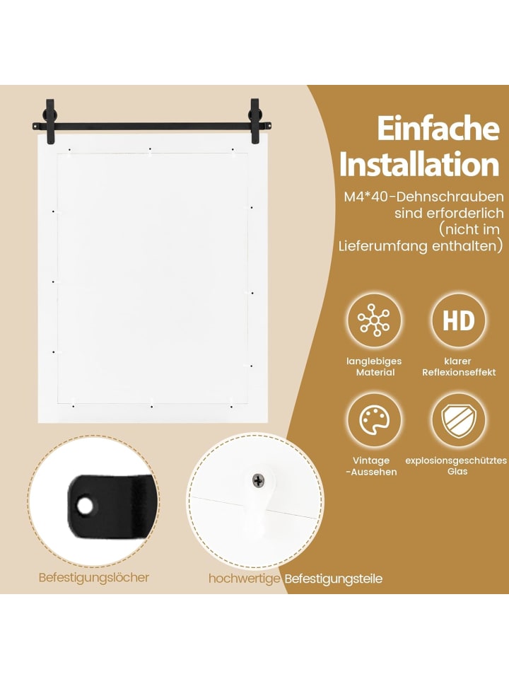 COSTWAY Wandspiegel in Weiß günstig kaufen 56 cm
