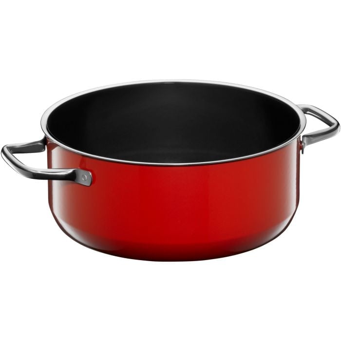 Fusiontec Compact Bratentopf mit Glasdeckel, 24 cm, Red