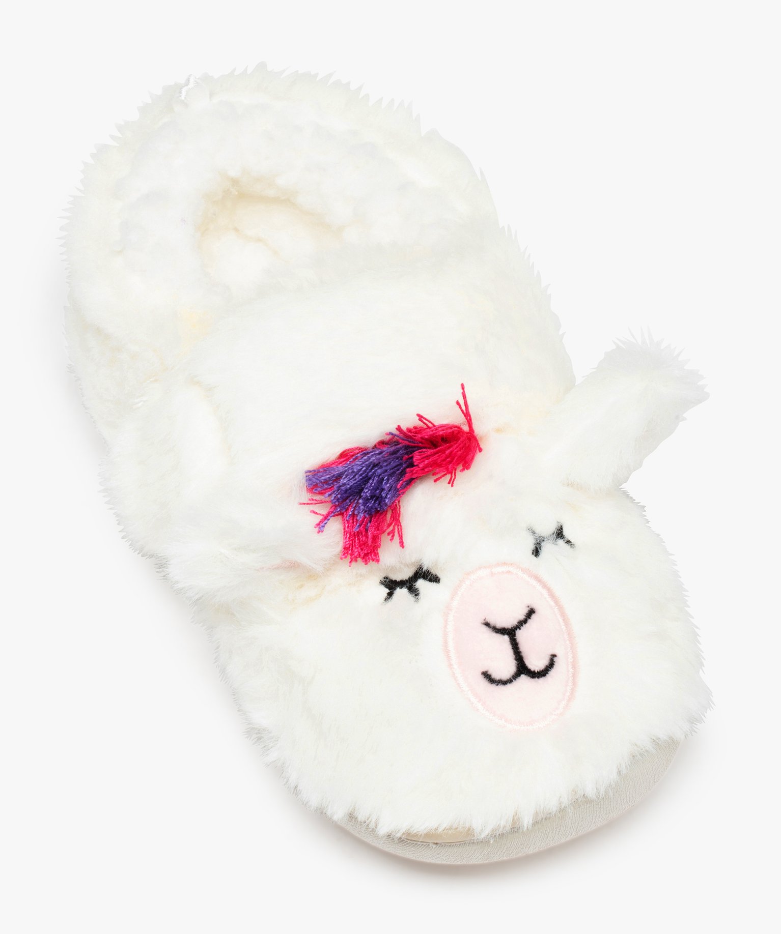 Chaussons fille extra doux en forme de lama beige | GEMO