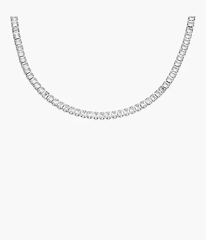 Fossil Kette Heritage D-Link Glitz Edelstahl