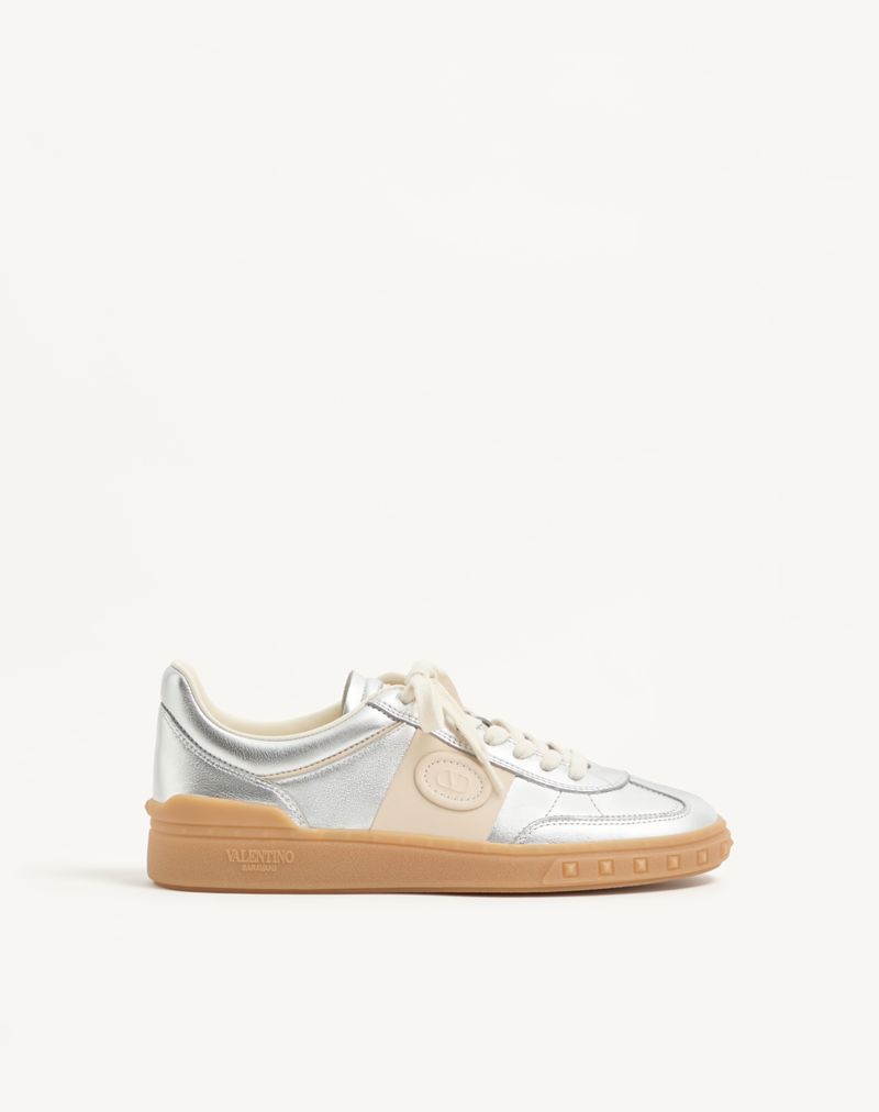Baskets Upvillage en cuir de veau laminé avec bande en cuir de veau nappa