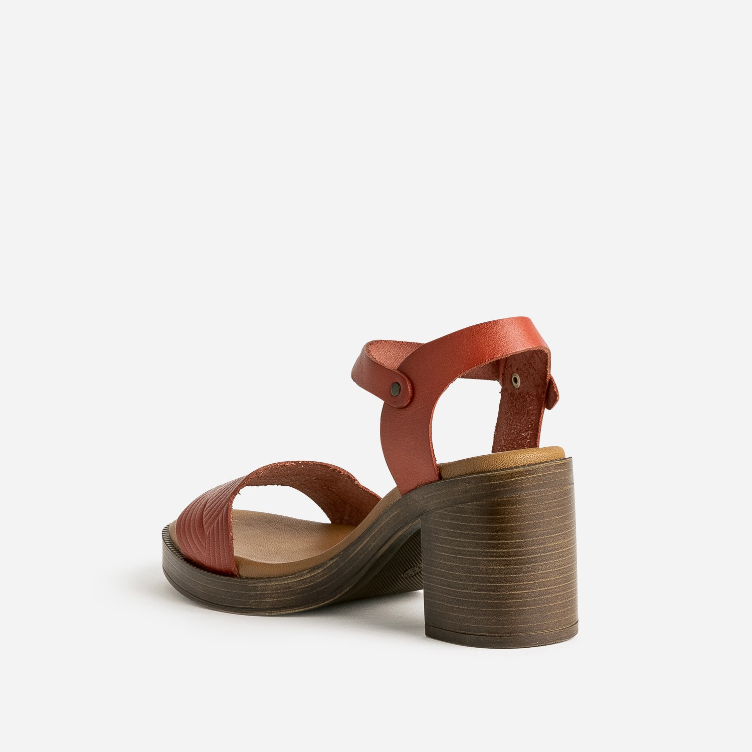 Sandale terracotta en cuir