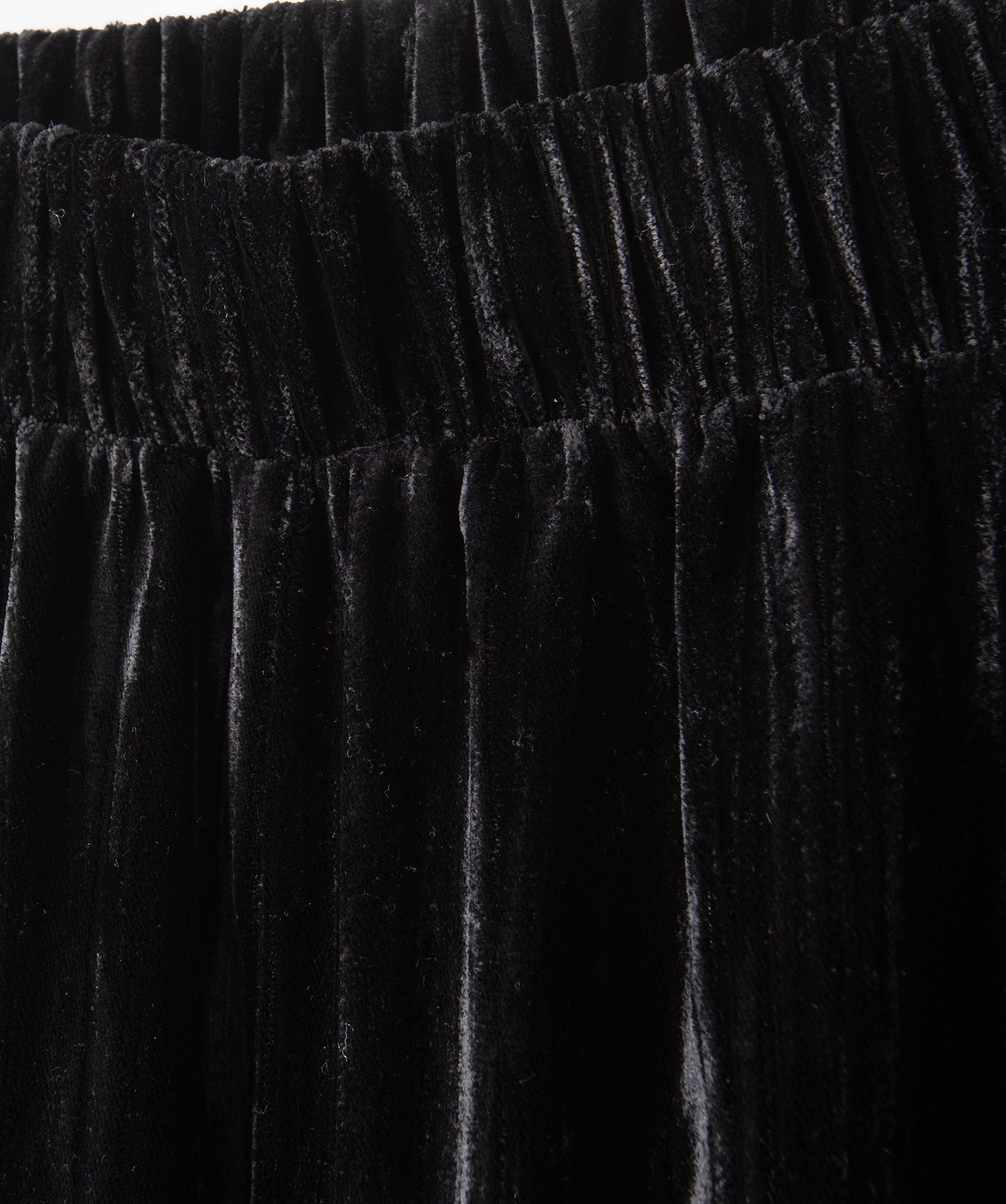 Pantalon fille large en velours froissé noir | GEMO