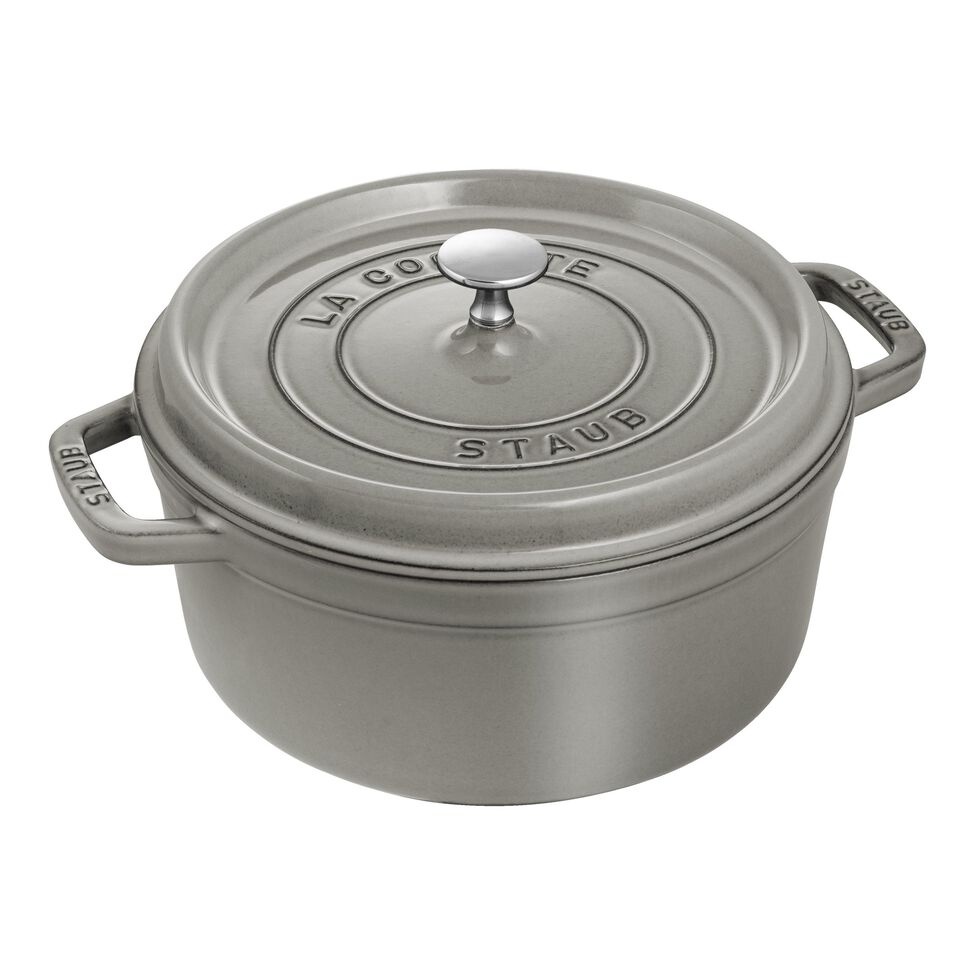 Cocotte 24 cm, rund, Graphit-Grau, Gusseisen