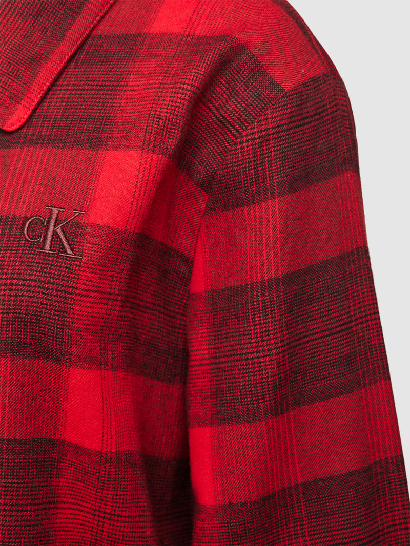 Pyjama-Oberteil mit Tartan-Karo in rot