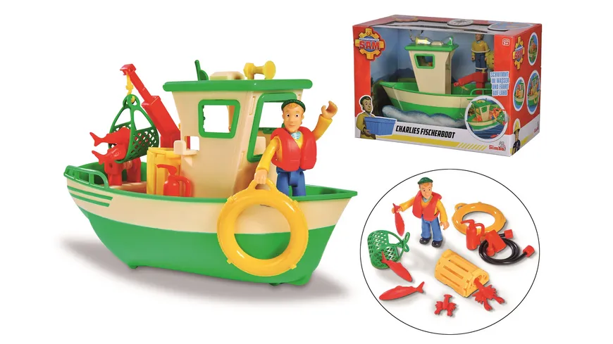 Simba 109252574 - Feuerwehrmann Sam - Charlies Fischerboot