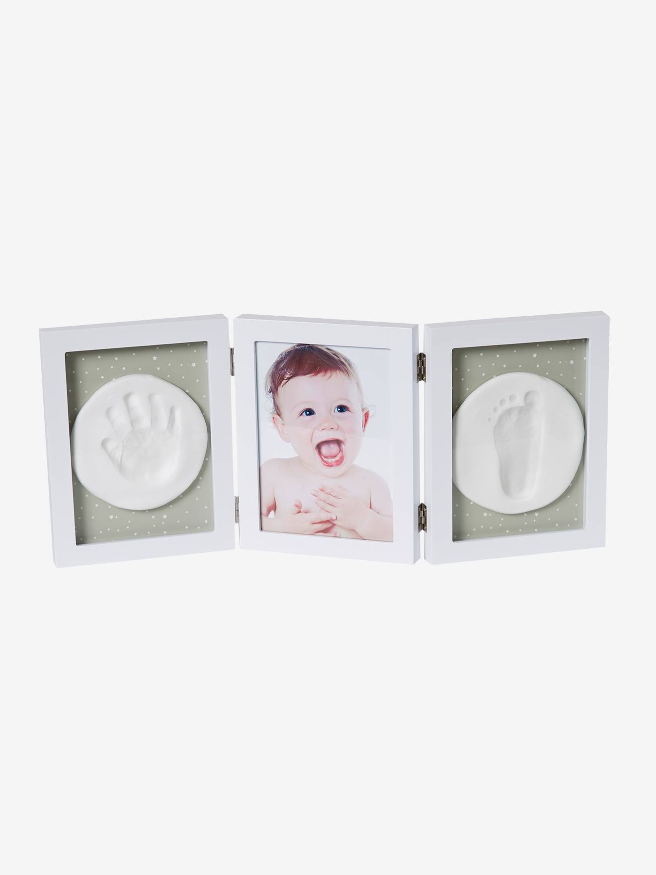 Cadre empreintes triptyque blanc