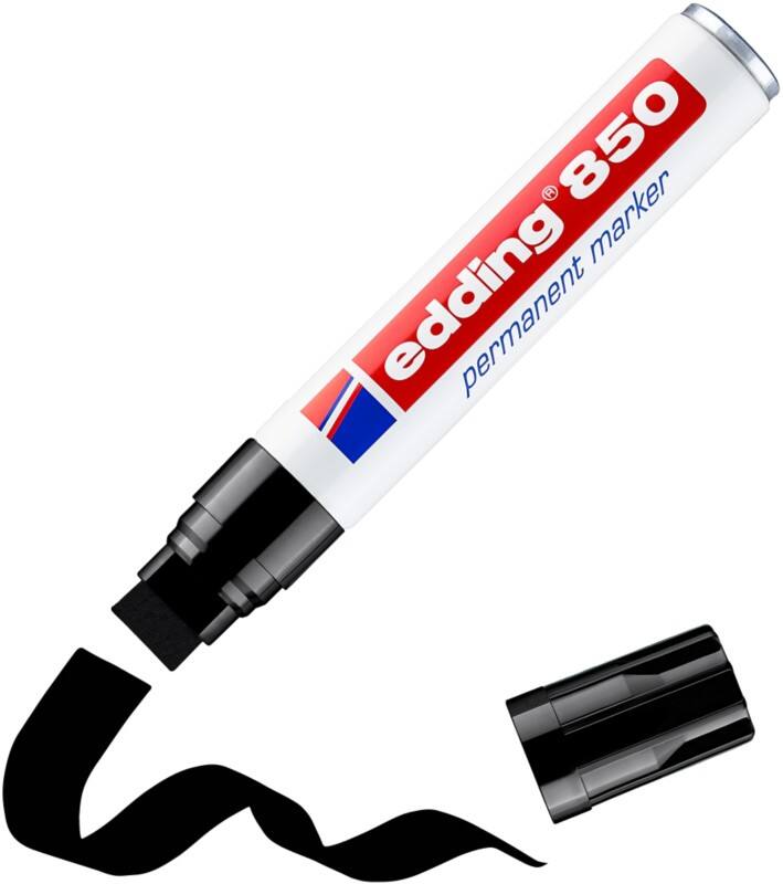 edding 850 Permanentmarker Extra Breit Keilspitze 5 - 15 mm Schwarz Nachfüllbar Wasserbeständig