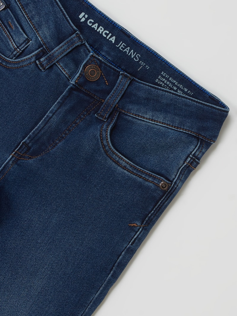 Super Slim Fit Jeans mit Stretch-Anteil Modell 'Xevi' in jeans