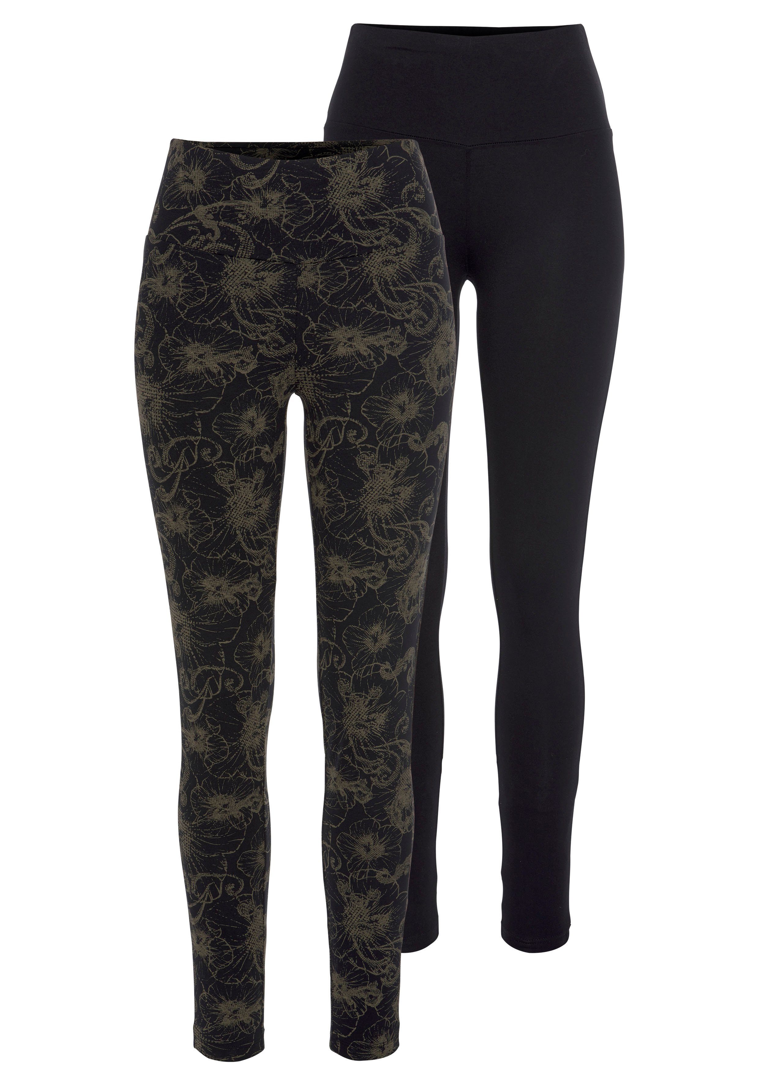 H.I.S Leggings (2er-Pack) bedruckt und uni