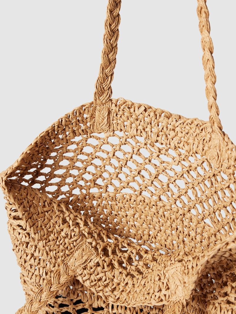 Handtasche mit Lochmuster Modell 'Mediteraz' in schwarz