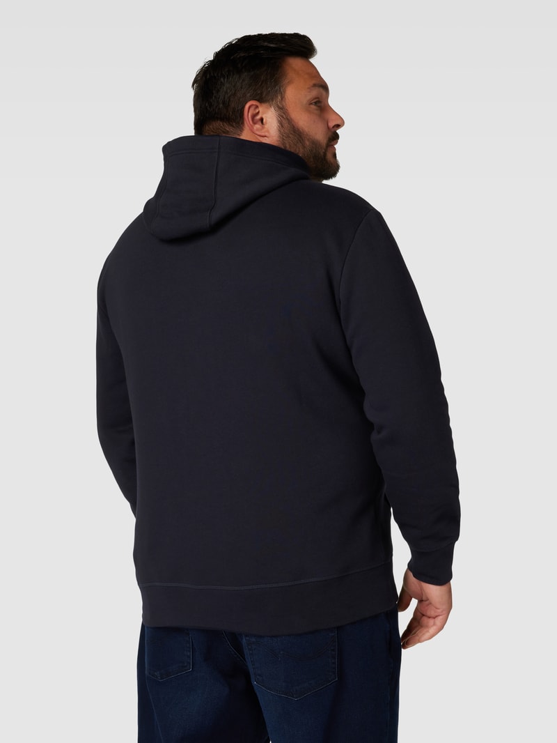 PLUS SIZE Hoodie mit Label-Print Modell 'SHADOW' in rauchblau