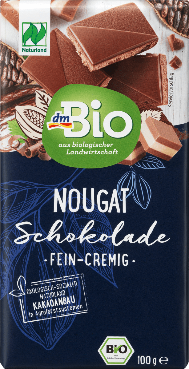 Schokolade, Nougat fein-cremig, 100 g