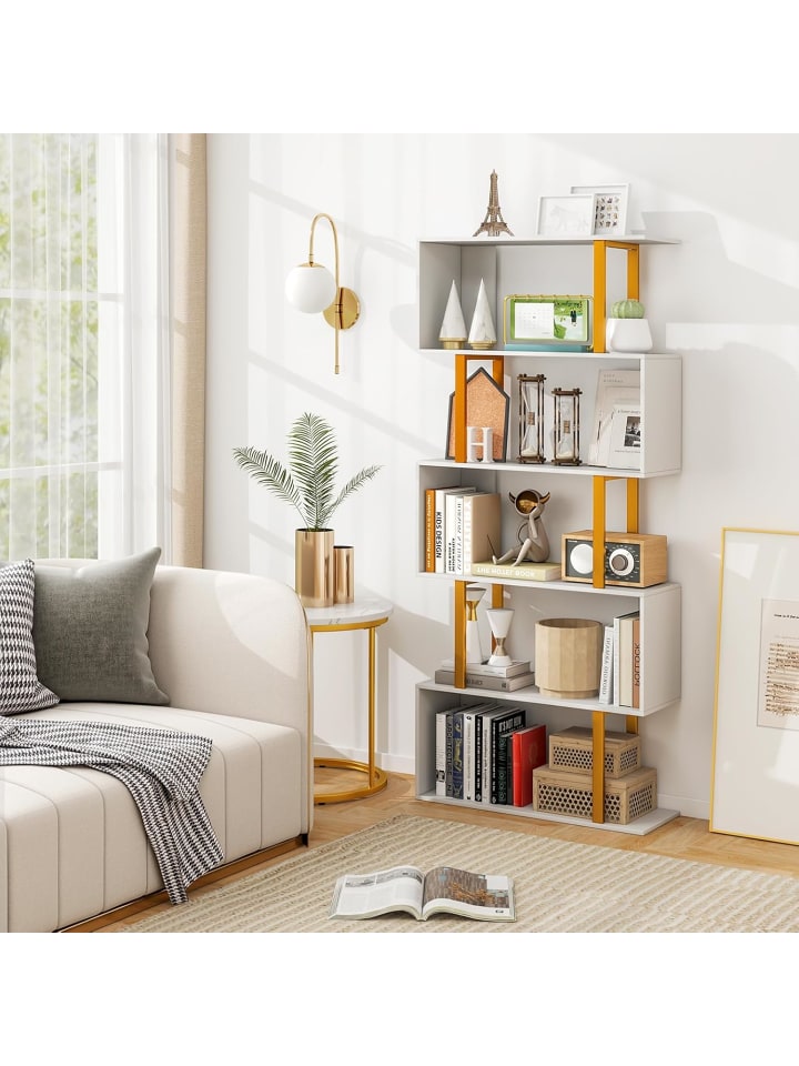 COSTWAY Standregal 5 Ebenen 70x24x157cm in Weiß günstig kaufen onesize