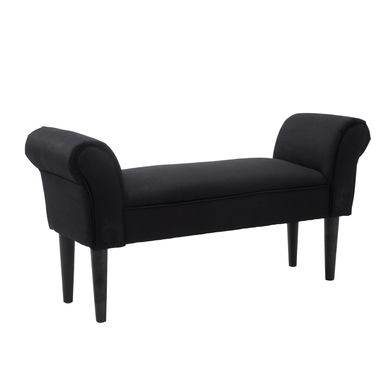HOMCOM Sitzbank für Schlafzimmer, Bettbank, Polsterbank, MDF, Schaumstoff, Schwarz, 102 x 31 x 51 cm